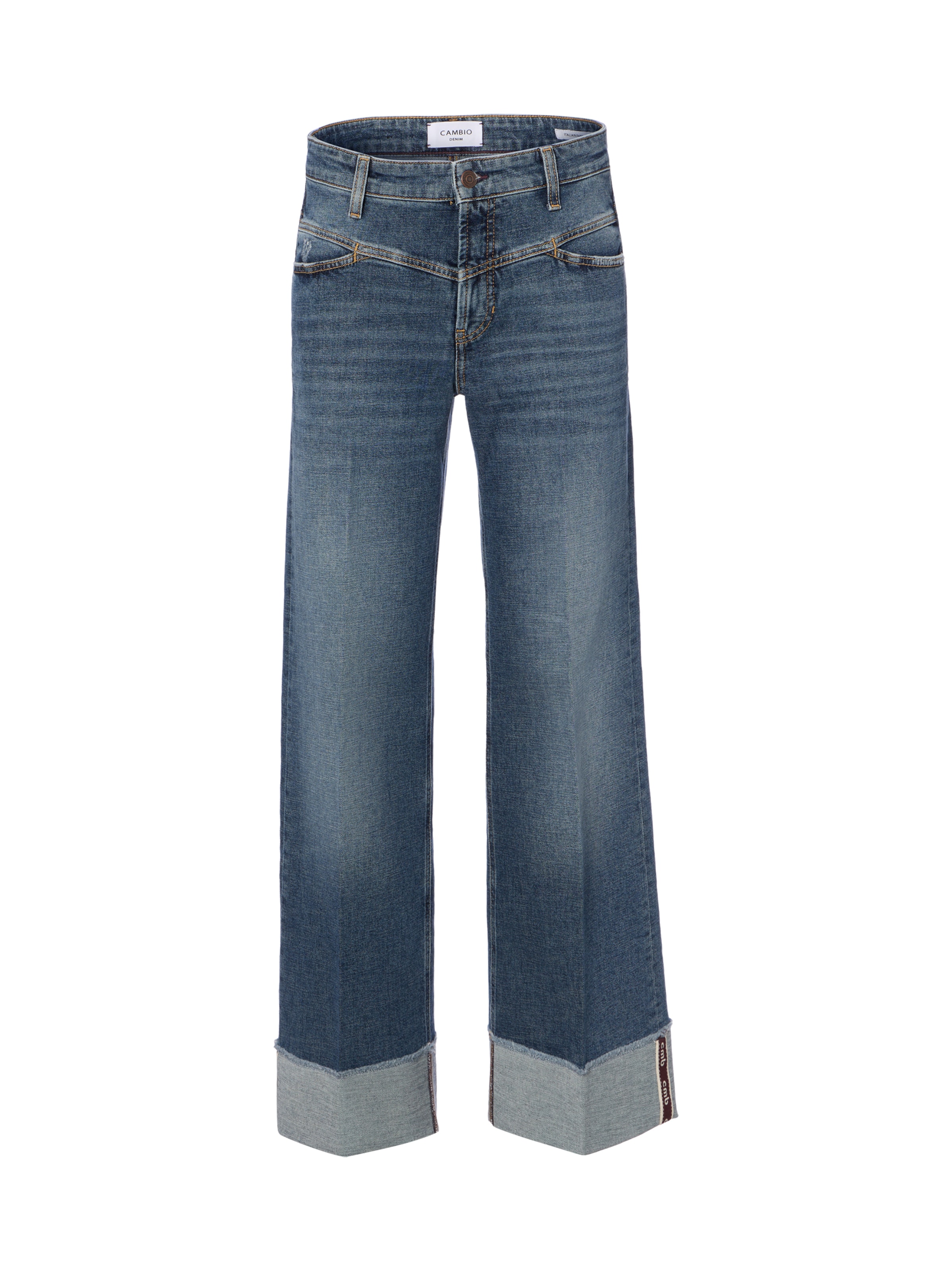 Cambio Wide leg Jeans ' Antonia ' in Blauw: voorkant