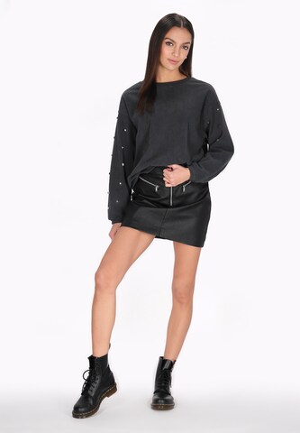 Sweat-shirt 'Fashion Look' myMo ROCKS en gris