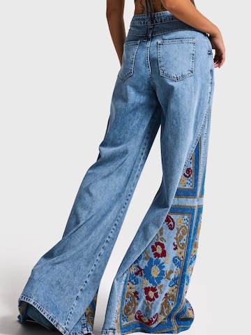 Wide Leg Jean 'Palazzo Mid Rise Jeans' IT'S BASIC en bleu