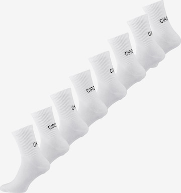 Nur Die Freizeitsocken ' Good Vibes Motiv Statement Socken Tennissocken ' in Weiß: Vorderseite