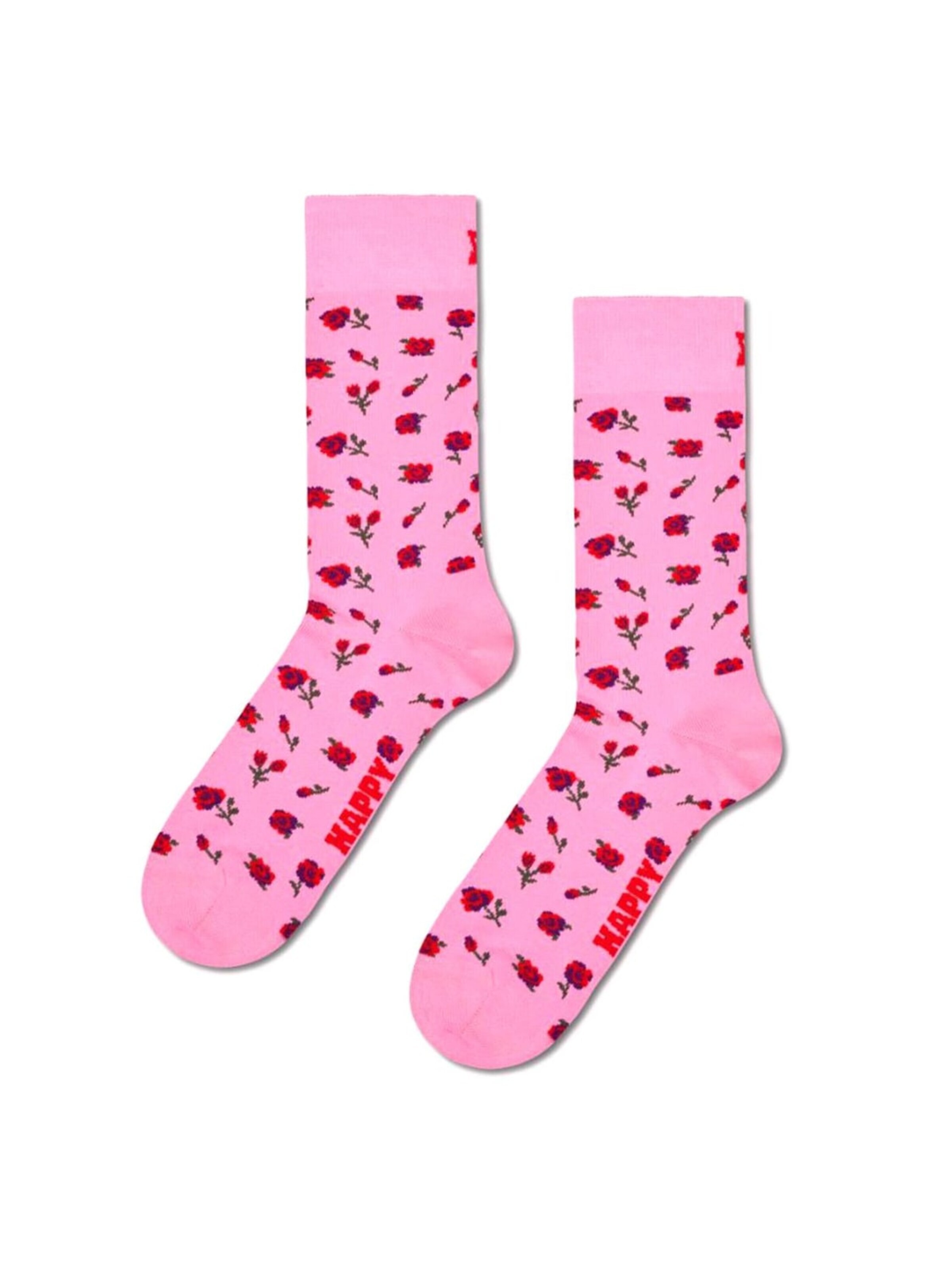 Happy Socks Chaussettes 'Roses Sock Pink' en 36-40 en rose, Vue avec produit
