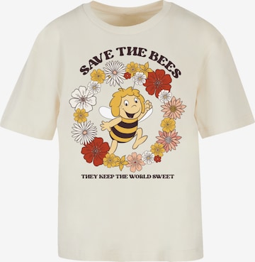F4NT4STIC Shirt 'Die Biene Maja Save The Bees Heroes of Childhood' in Beige: voorkant