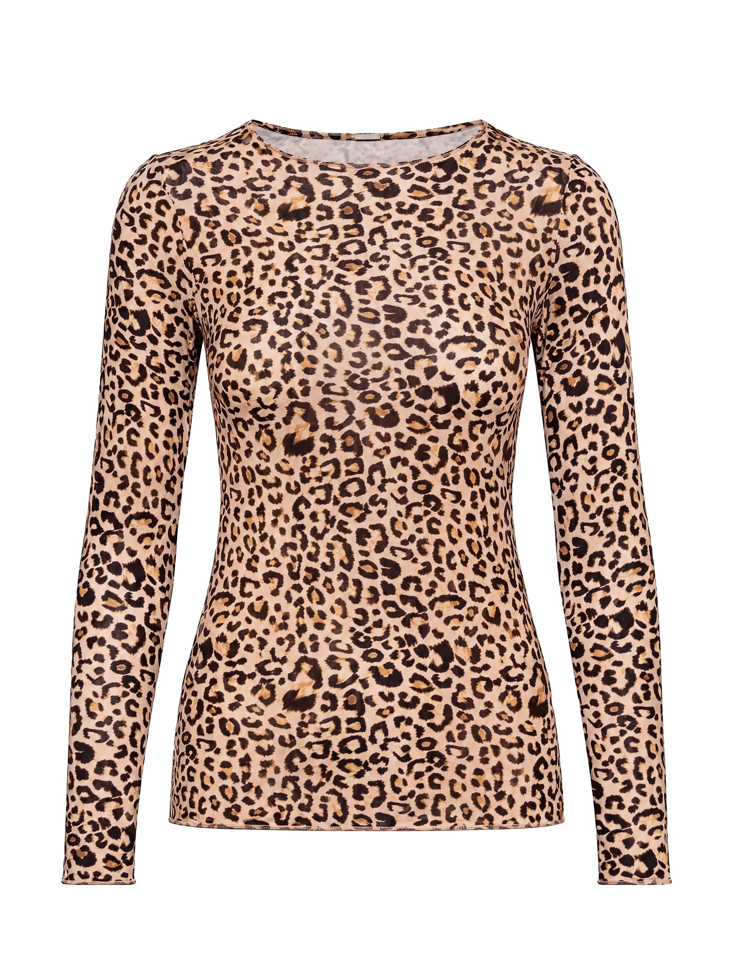 Maillot de corps 'Maglia Intima Donna Manica Lunga Cashmere & Modal Girocollo Animalier' Ciocca en beige : devant