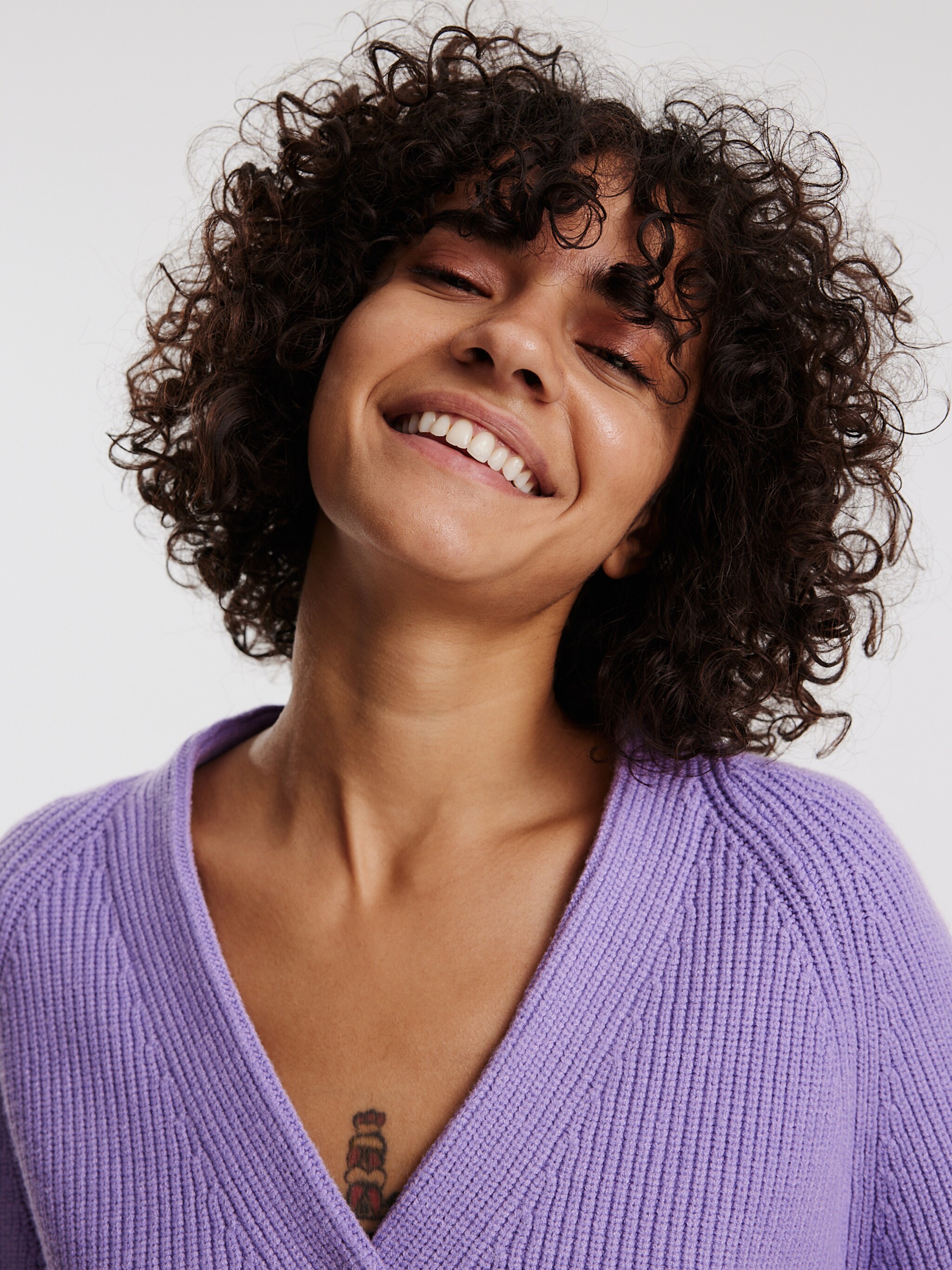 EDITED Producten Gebreid vest 'Geena' Lila