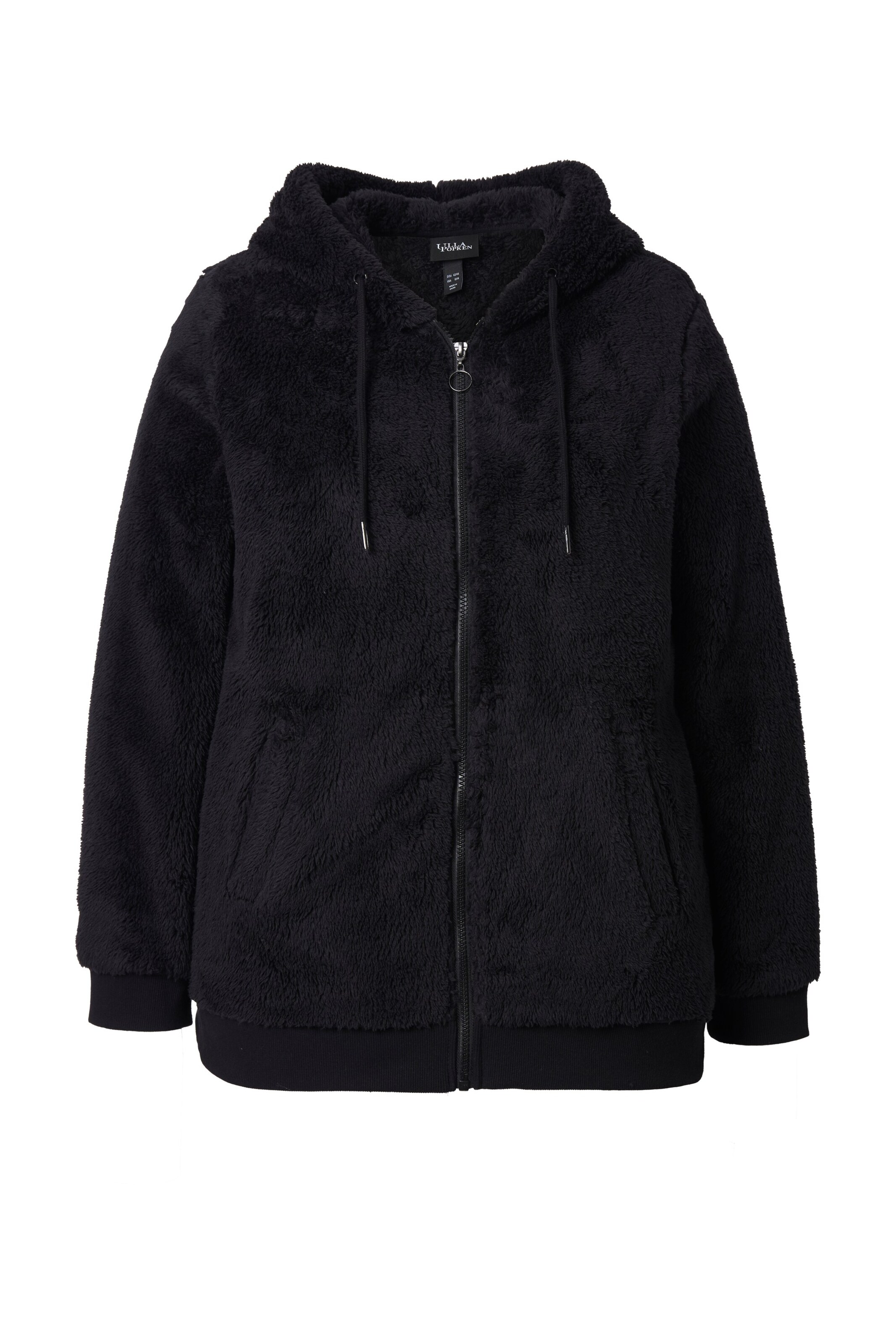 Ulla Popken Sweat jacket in Black: front