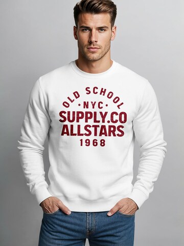 Neverless Sweatshirt 'Oldschool 3' in White: front