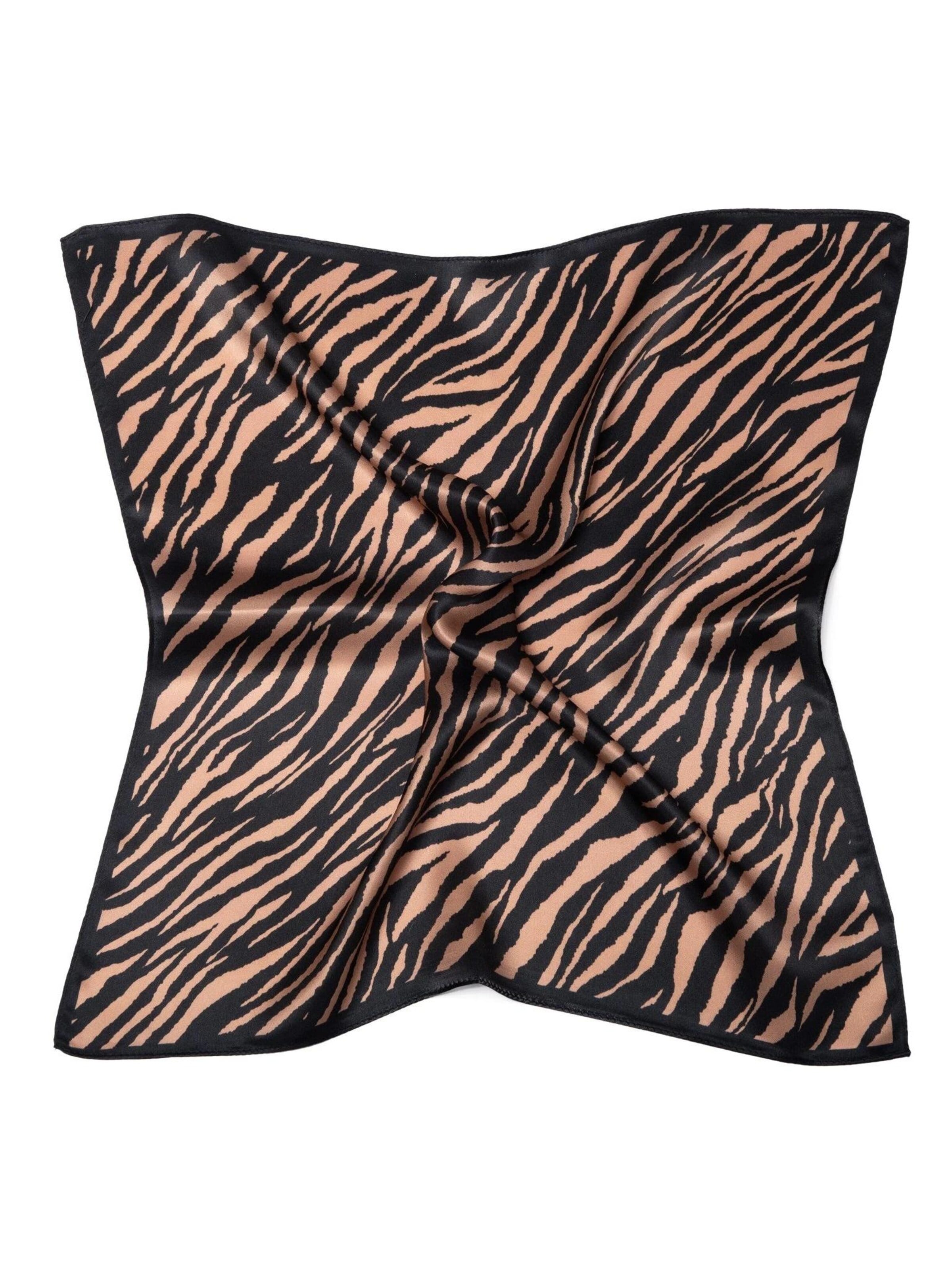 MayTree Scarf 'Seidentuch Zebra' in Brown: front