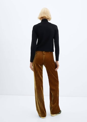 MANGO Loose fit Pleated Pants 'Julio' in Brown