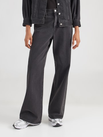 Calvin Klein JeansWide Leg/ Široke nogavice Traperice - crna boja: prednji dio