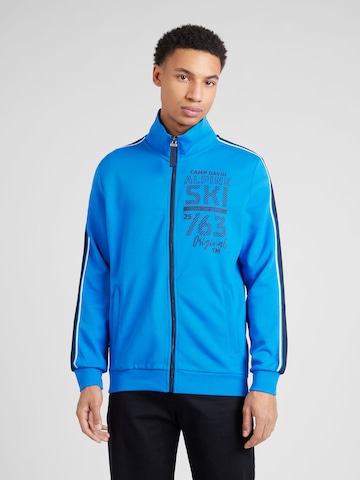 CAMP DAVID Zip-Up Hoodie in Blue: front