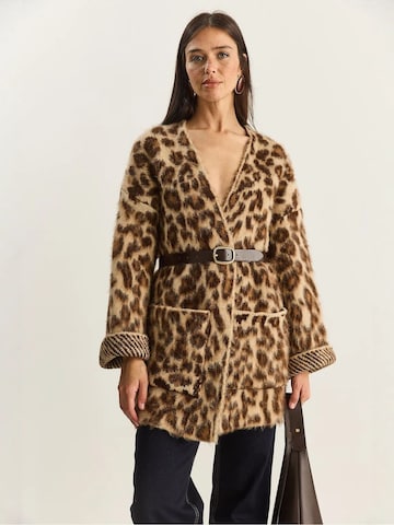Bianco Lucci Gebreid vest in Bruin: voorkant