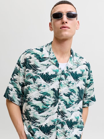 JACK & JONES Regular fit Button Up Shirt 'Hawaii' in White