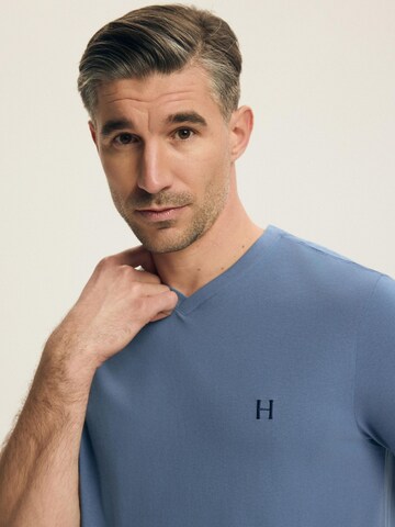 Henderson - Pijama corto 'Schlafanzug Shorty Kurzarm Rundhalsausschnitt Shorts Baumwolle Post' en azul