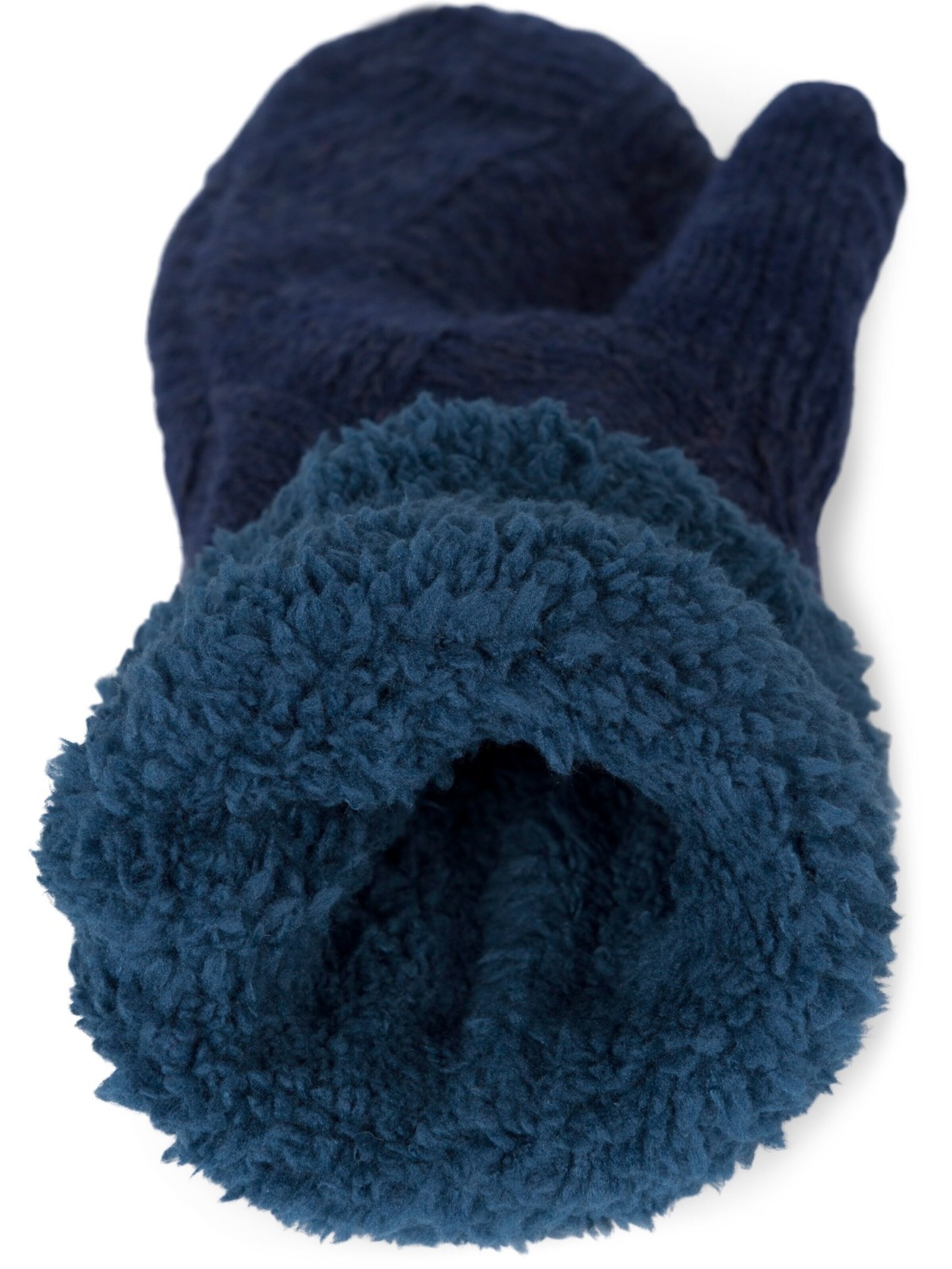 styleBREAKER Fäustlinge 'Strickhandschuhe Fäustlinge mit Rauten Muster und Fleece'‌ in Blau