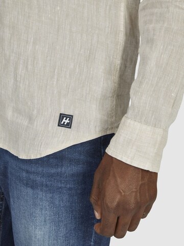 HECHTER PARIS Slim fit Button Up Shirt in Beige