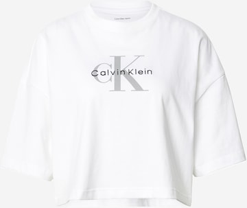balta Calvin Klein Jeans Marškinėliai: priekis