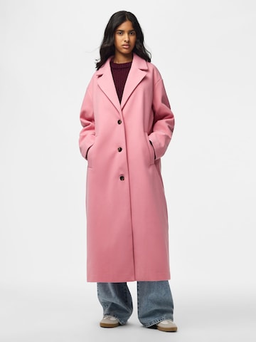 PIECES Between-seasons coat in Pink