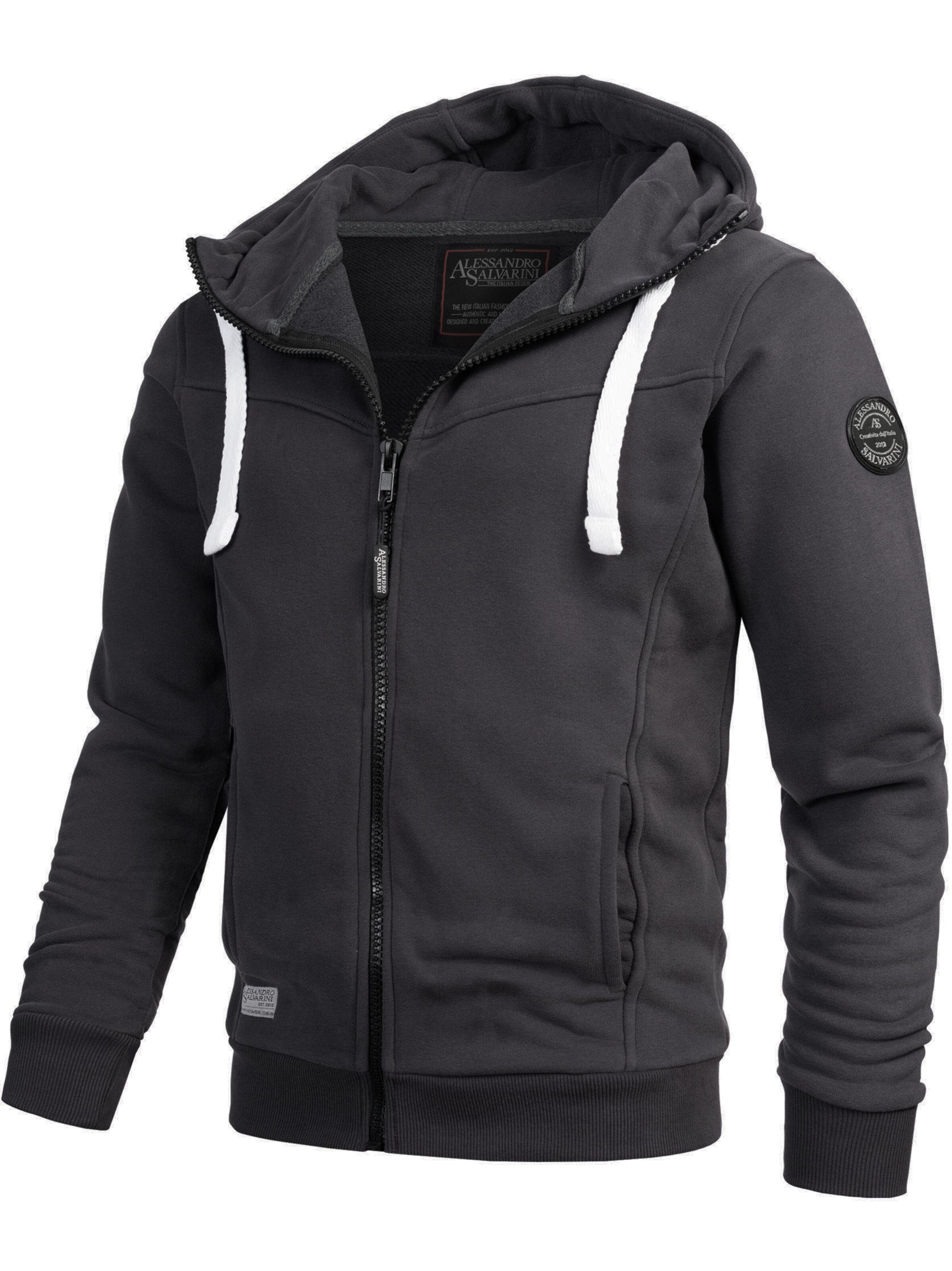 Alessandro Salvarini Zip-Up Hoodie in Grey