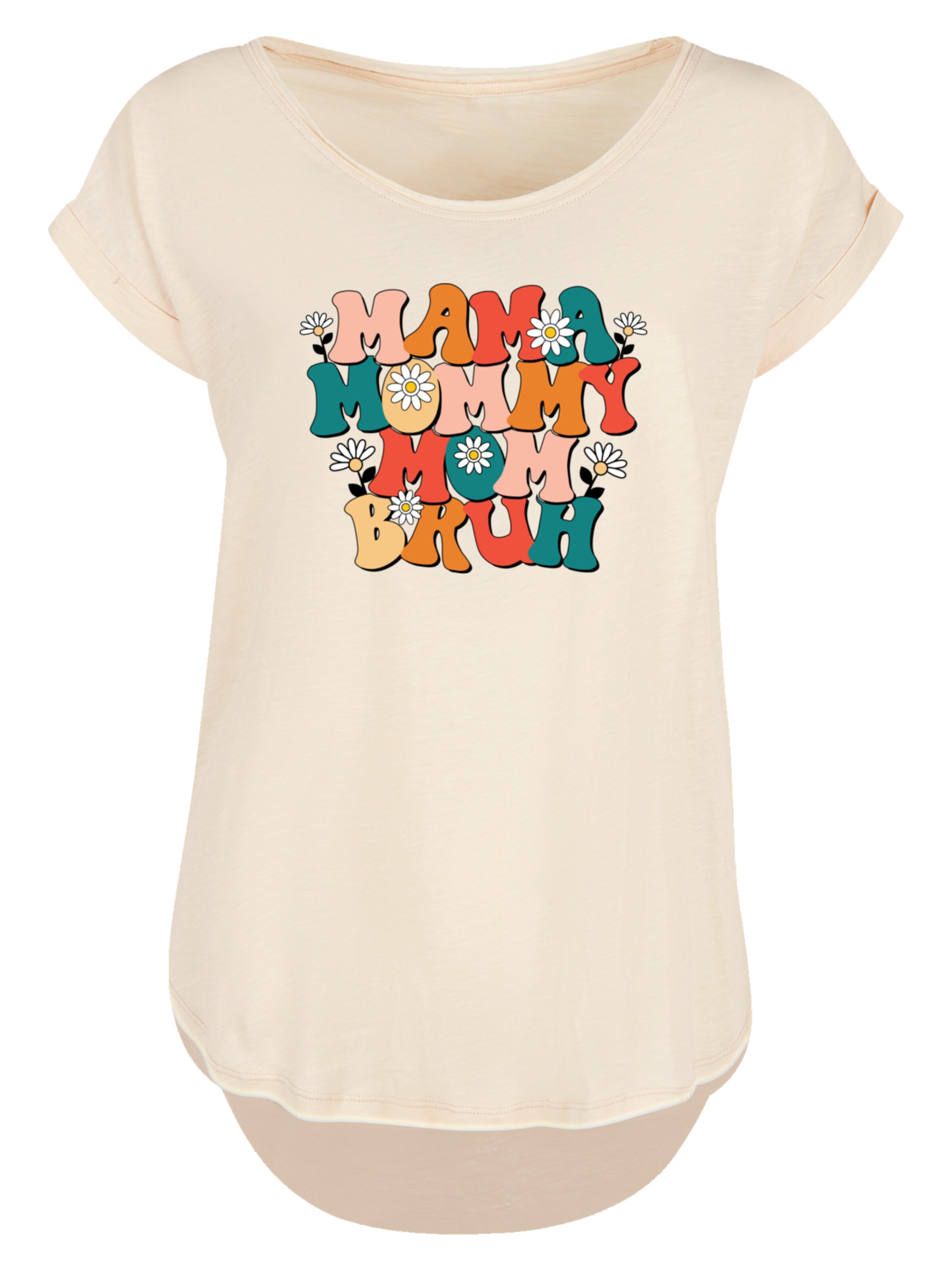 T-shirt 'Mothers Day Floral Accent Mom Life Humor Trendy Aesthetic' F4NT4STIC en beige : devant