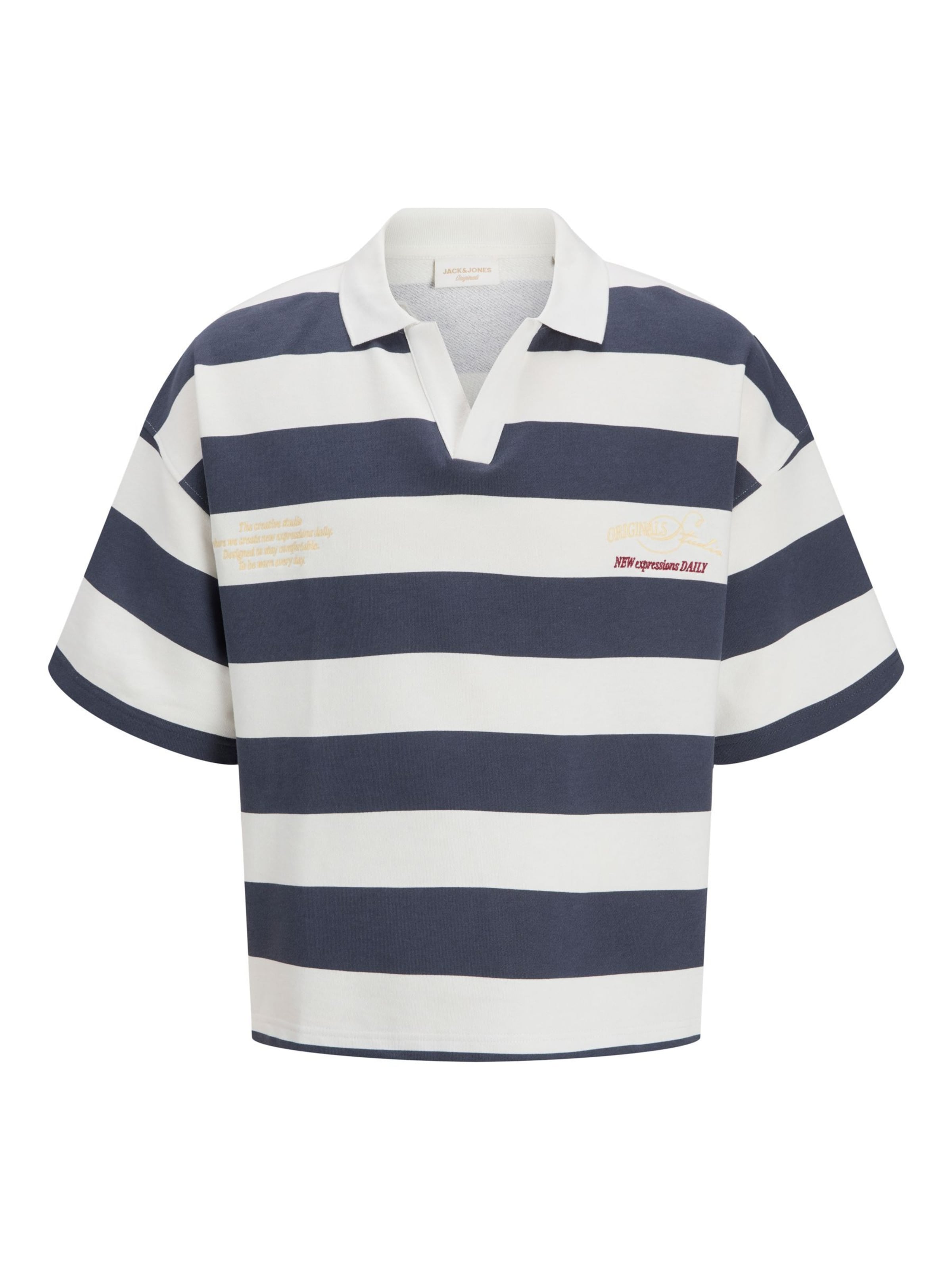 JACK & JONES Sweatshirt in basaltgrau / weiß, Produktansicht