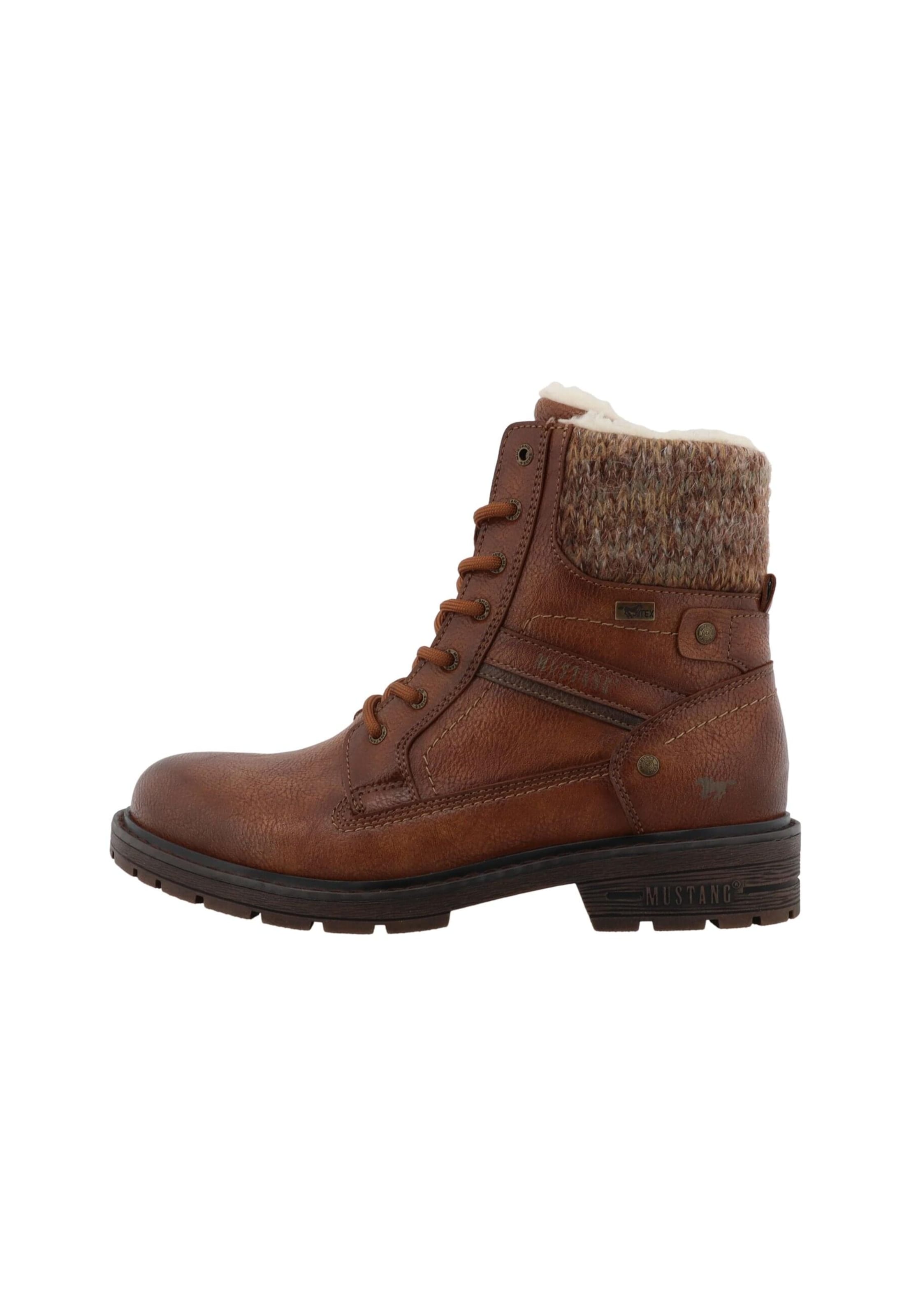 MUSTANG Lace-up bootie 'Bienke' in Brown