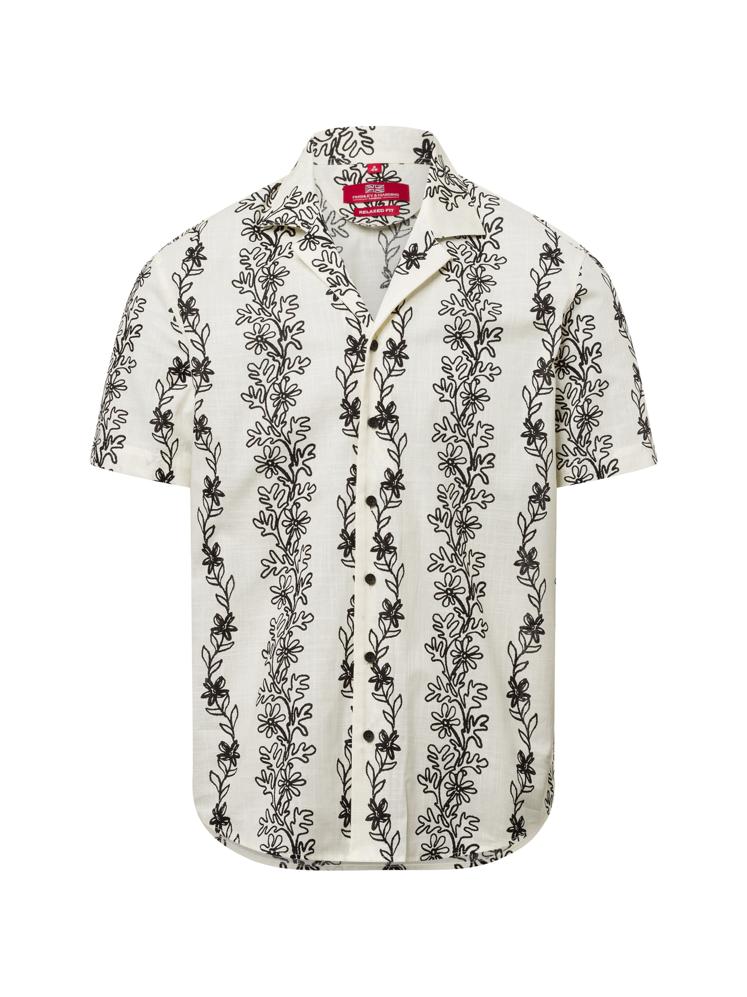 Finshley & Harding London Comfort fit Button Up Shirt ' ' in White: front