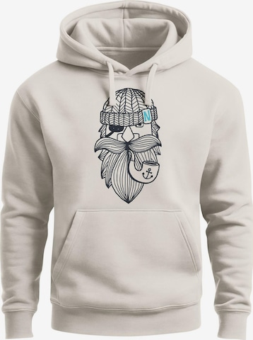 Neverless Sweatshirt 'Sailor Captain mit Pfeife' in Beige: Vorderseite