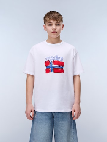 NAPAPIJRI Футболка 'ALBEDO' в Белый: спереди