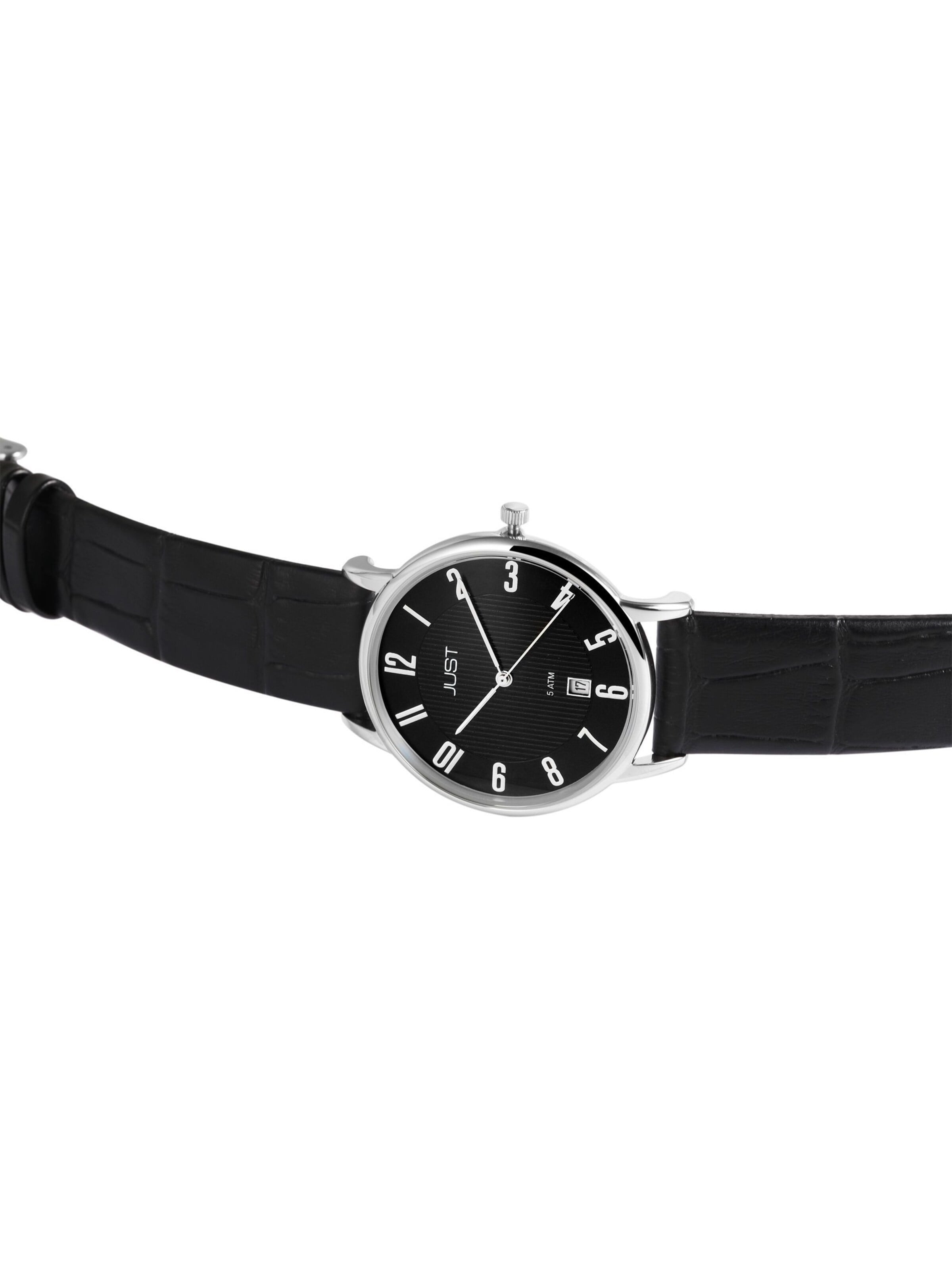 JUST Analog Watch 'Saxton, Datumsanzeige' in Black