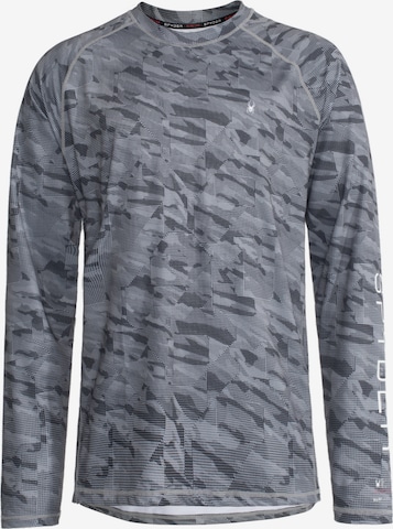 T-Shirt fonctionnel Spyder en gris : devant