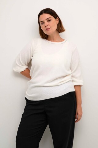 KAFFE CURVE Pullover 'KC Merida' in Weiß: Vorderseite