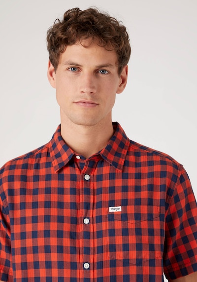 WRANGLER Button Up Shirt in Navy / Blood red, Item view