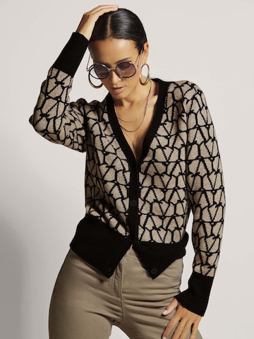 MADELEINE Gebreid vest in Bruin