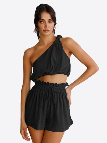 Costum cu pantaloni de la Imily Bela pe negru: față