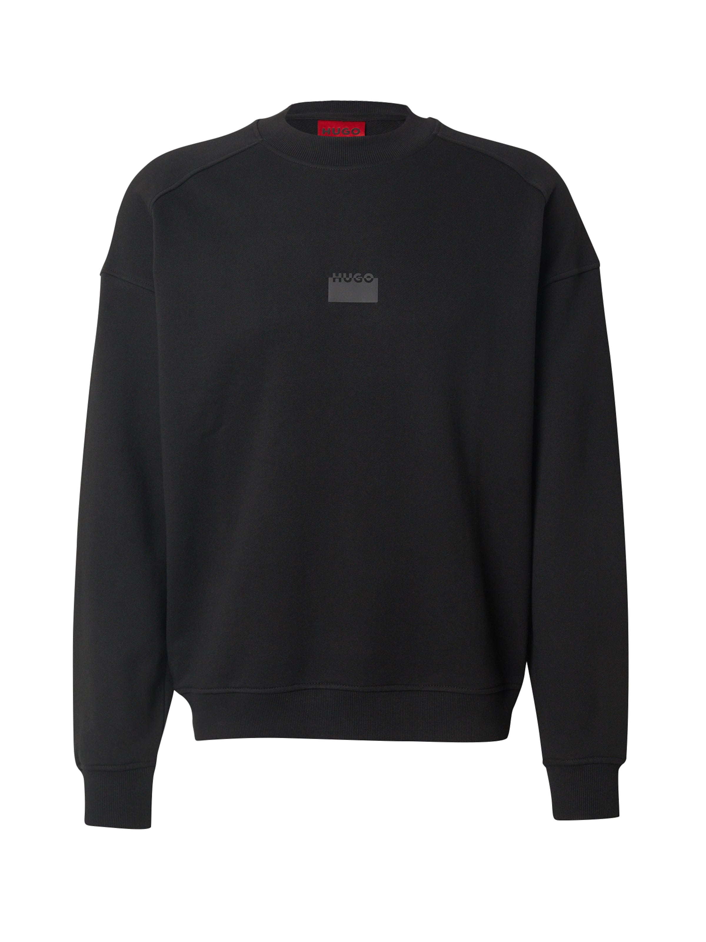 HUGO Μπλούζα φούτερ 'Delastcrew' σε μαύρο: μπροστά