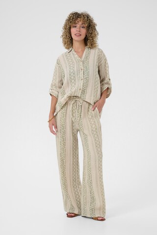 Cream Wide leg Broek 'Bellis' in Beige