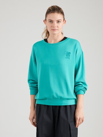 ROXY Sport sweatshirt 'SURFING BY MOON' i grön: framsida