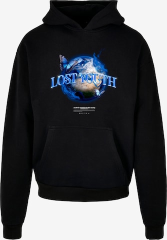 Lost Youth Sweatshirt 'World' i svart: framsida