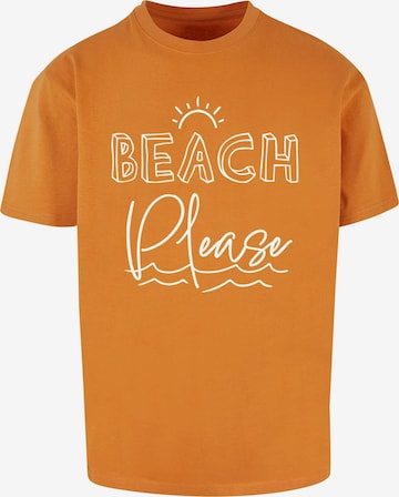 Merchcode Shirt 'Beach Please' in Oranje: voorkant