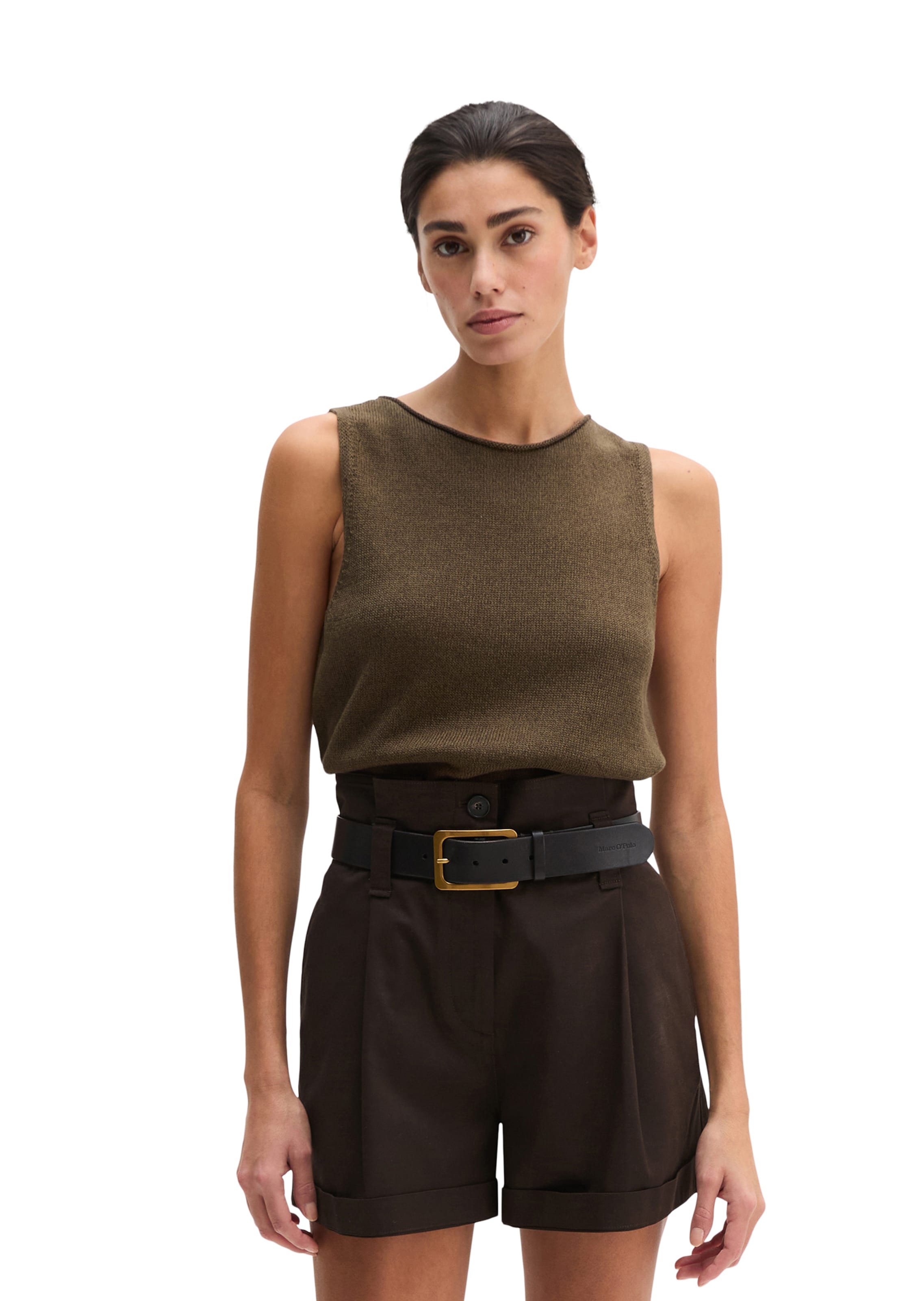 Marc O'Polo Knitted top in Brown: front