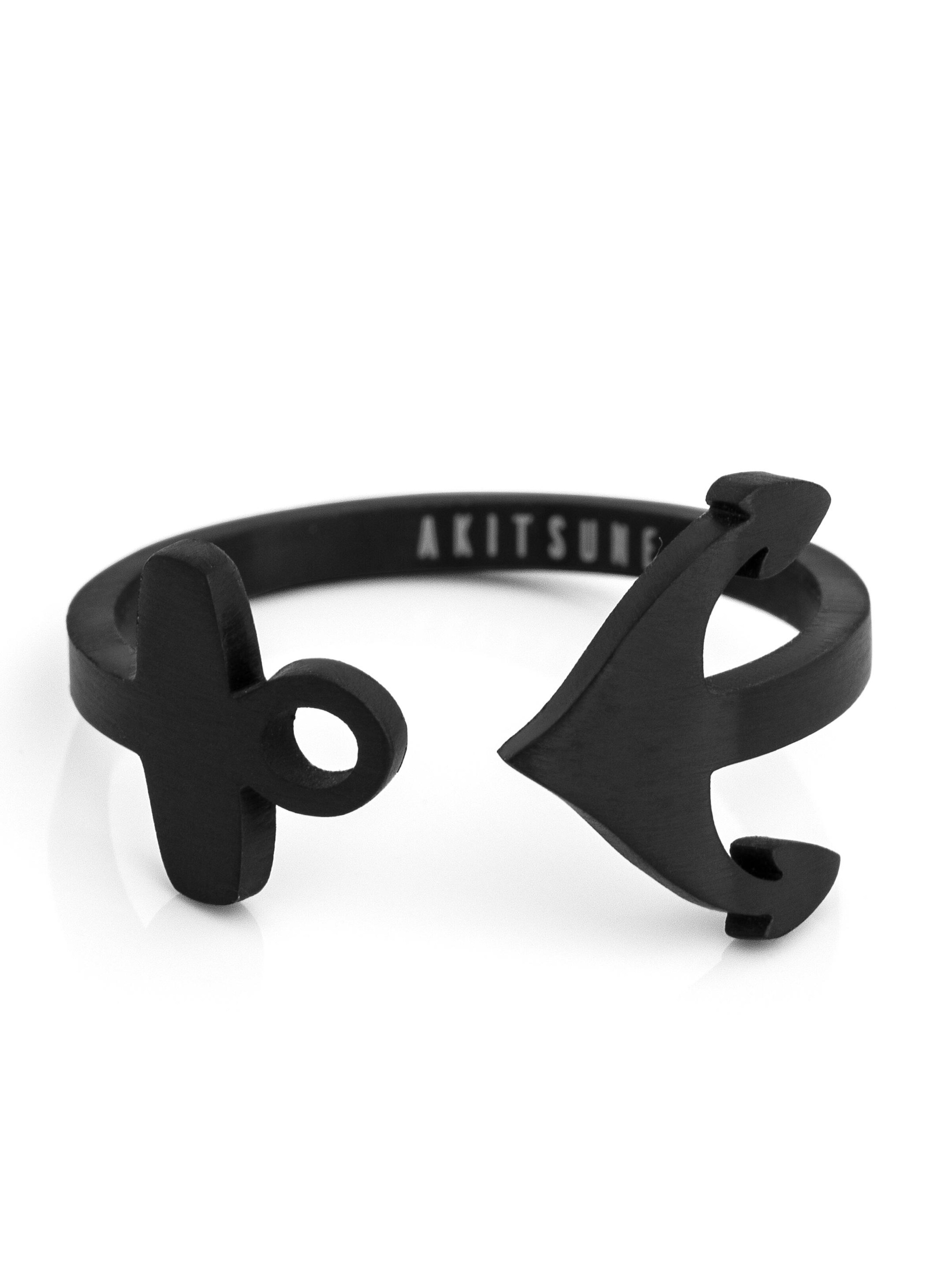 Akitsune Ring 'Anchor' in Black