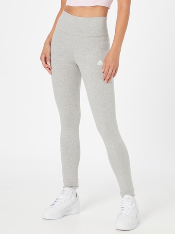 ADIDAS SPORTSWEAR - Skinny Pantalón deportivo 'Essentials High-Waisted Logo' en gris: frente