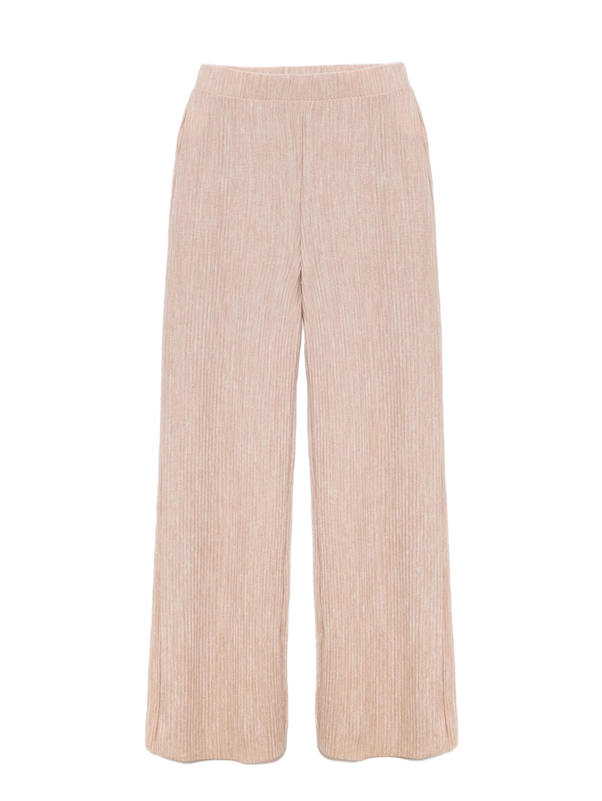 No Matter What Wide Leg Hose in Beige: Vorderseite