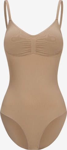 Body modellante 'Bodysuit Sculpting Shapewear with Built-In Wireless Bra and Slip' di cfab (formerly creamy fabrics) in beige: frontale