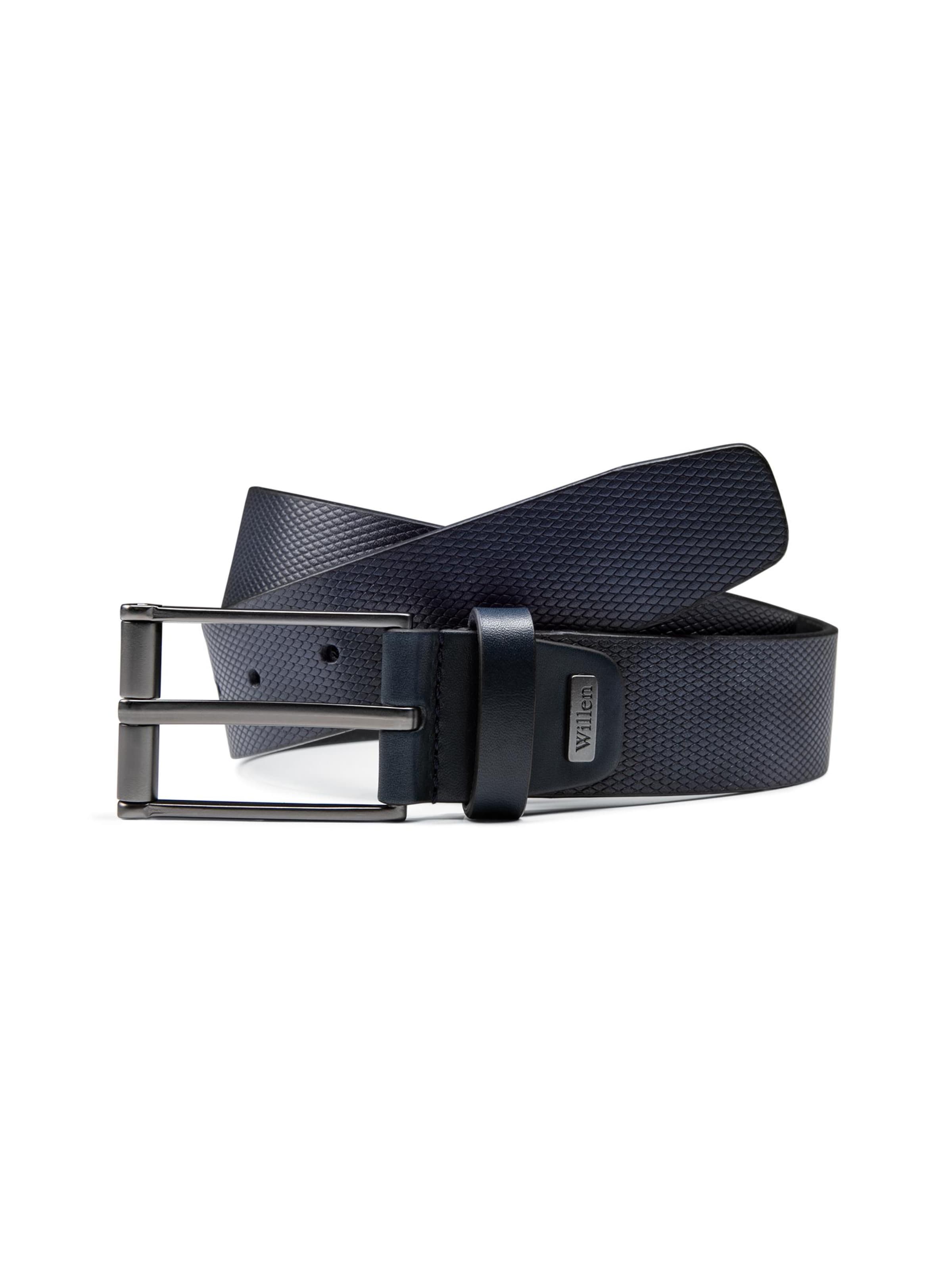 WILLEN Belt 'Vollrindledergürtel mit Mikroprägung' in Blue: front