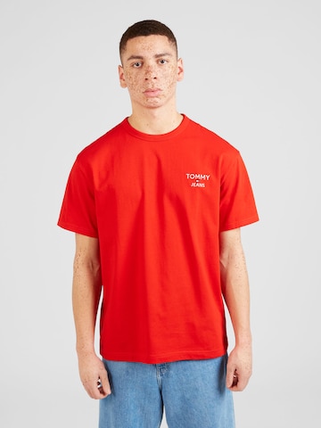 Tommy Jeans T-Shirt in Rot: predná strana