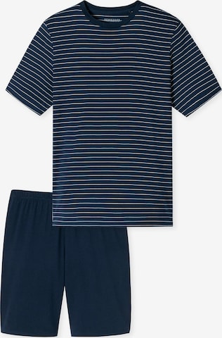 SCHIESSER Long Pajamas 'Casual Essentials' in Blue: front