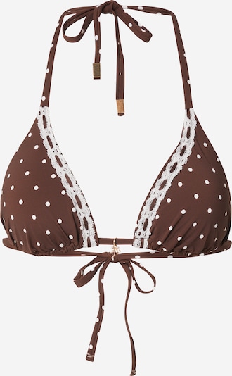 Hunkemöller Bikini gornji dio 'Algarve' veličine 70 u smeđa / bijela, Pregled proizvoda