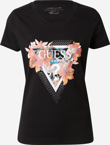 T-shirt GUESS en noir : devant