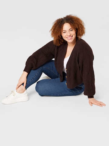 Cotton On Curve Knit Cardigan in Brown
